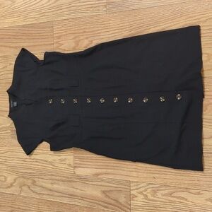 Black knee-length dress with v-neck, cap sleeve, stretch, Spense 14